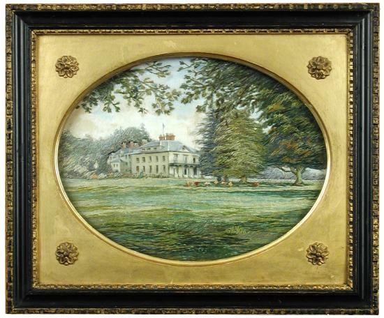 4 Works, View of Llysnewydd Carmarthenshire with Horses Grazing in the Park the Home of Colonel W Lewes who Married Miss Kitty M Leader, View of Llysnewydd Carmarthenshire and Others by Bernard Finegan Gribble, 1922