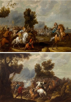 Pair of Works: Battles Between Imperial and Swedish Troops - Johann Philipp Lembke