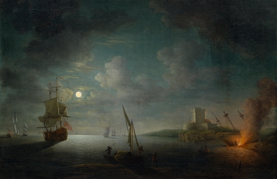 A Marine Scene at Night by Francis Swaine