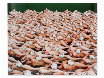 Nude Models in the Vienna Football Stadium - Spencer Tunick