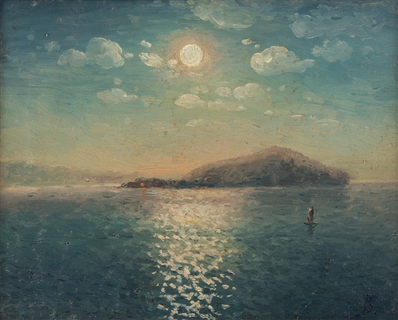 The Setting Sun over Lake Sevan by Georgii Zakharovitch Bashindzhagian