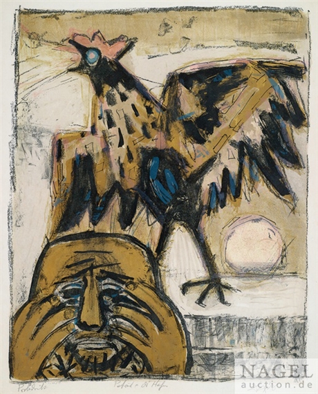 Petrus und der Hahn by Otto Dix, 1958