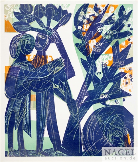 Das blaue Paar by HAP  Grieshaber, 1963