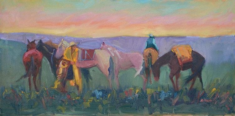Artwork by Dawn Normali, Saddle Up, Made of Oil