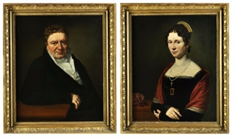 2 Works, Portraits of Mr and Mrs Scheichenpflug - Moritz Kellerhoven