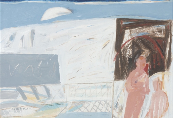 Figures on a Balcony by Elizabeth Blackadder