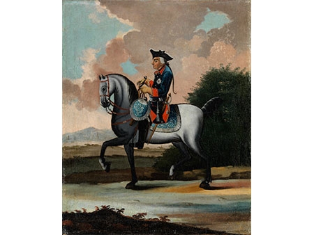 FRIEDRICH II ZU PFERDE by German School, 18th Century, 18th Century