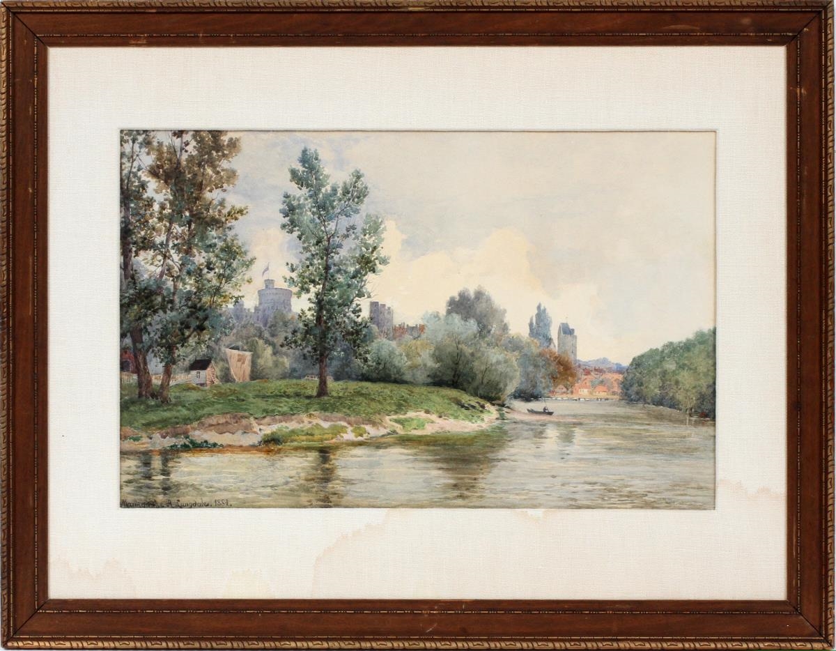 Artwork by Marmaduke A. Langdale, THAMES RIVER, Made of watercolor