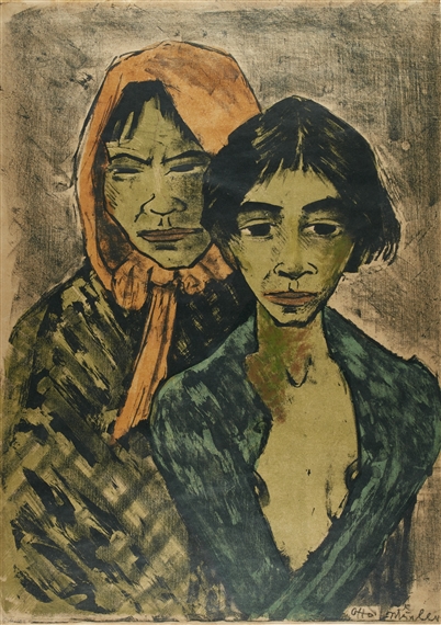 ZWEI ZIGEUNERINNEN (K. 161) by Otto Müller, circa 1926-1927