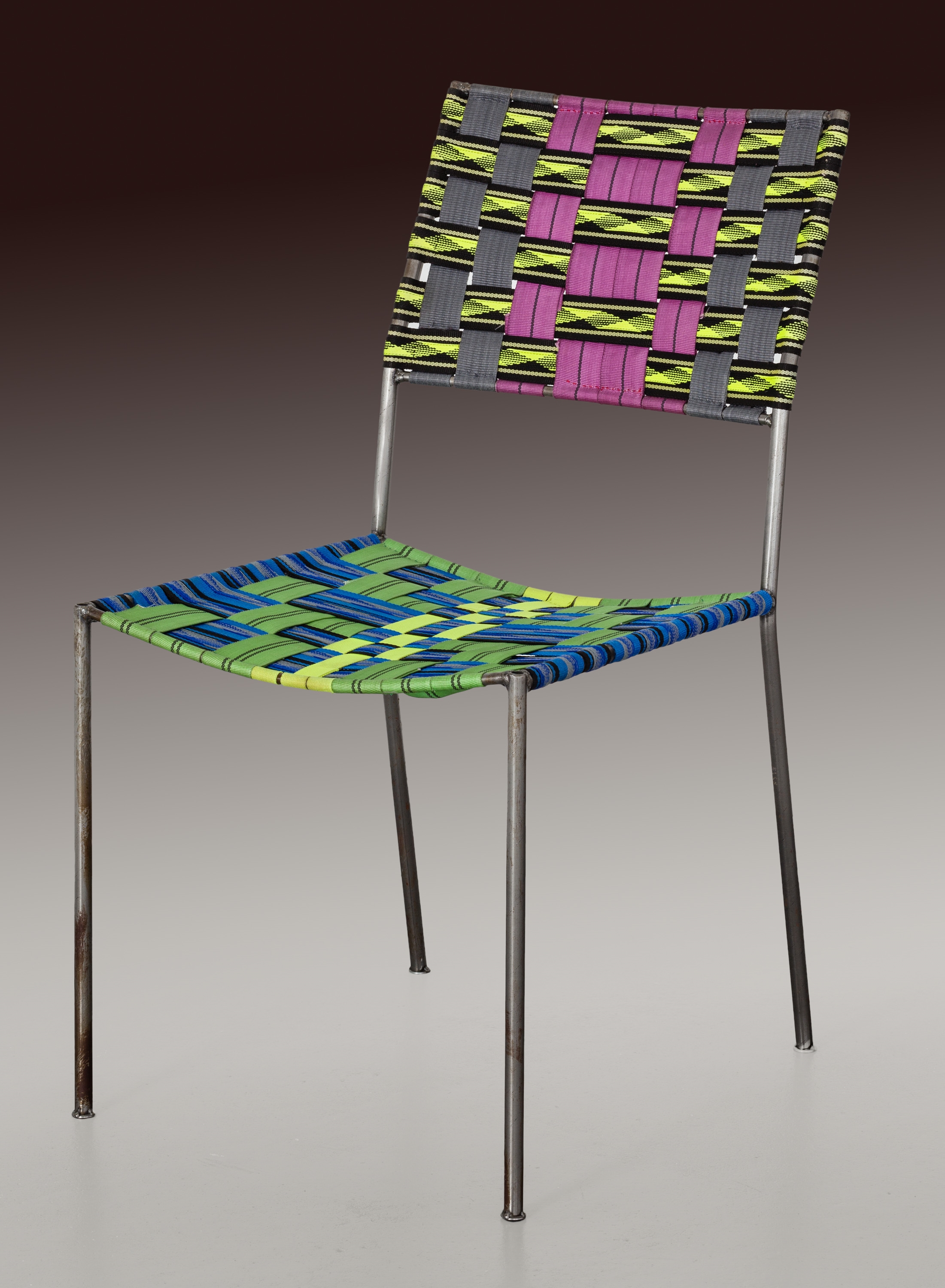 Artwork by Franz West, Uncle chair, Made of woven synthetic textile, steel