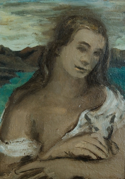 Girl with Kitten by David Strachan