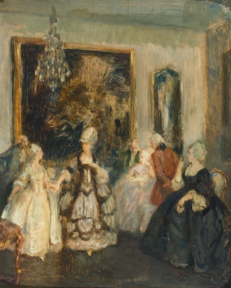 Hochherrschaftlicher Empfang im Schloss zur Rokoko-Zeit by Walter Geffcken