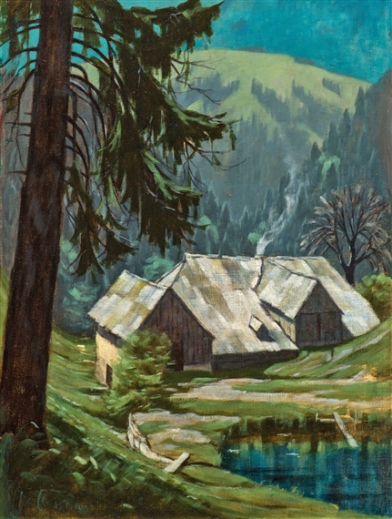 Moonlit night at the Black Forest - Hans von Clossmann