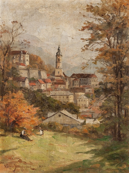 Vitus Staudacher | View of the Stiftskirche in Baden-Baden (1914 ...