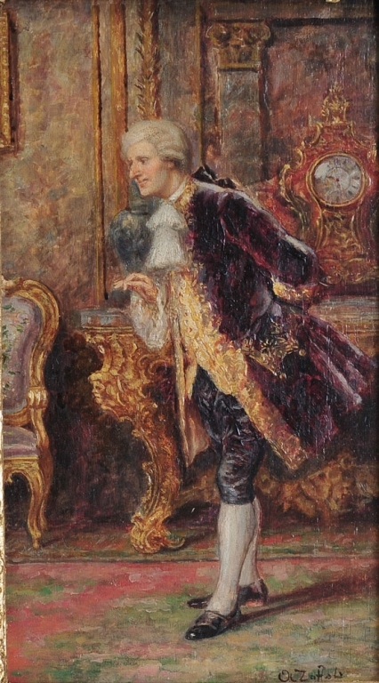 Artwork by Angelo Zoffoli, Portrait of a Gentleman (Dancing Master), Made of Oil on panel