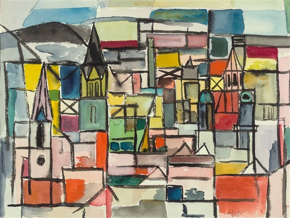 Abstrahierte Stadtansicht