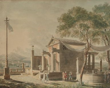 Reconstruction de la villa de Pline sur la côte de Pausillipo by Pierre-François-Léonard Fontaine