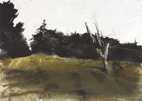 ORCHARD KNOLL by Andrew Wyeth, 1956