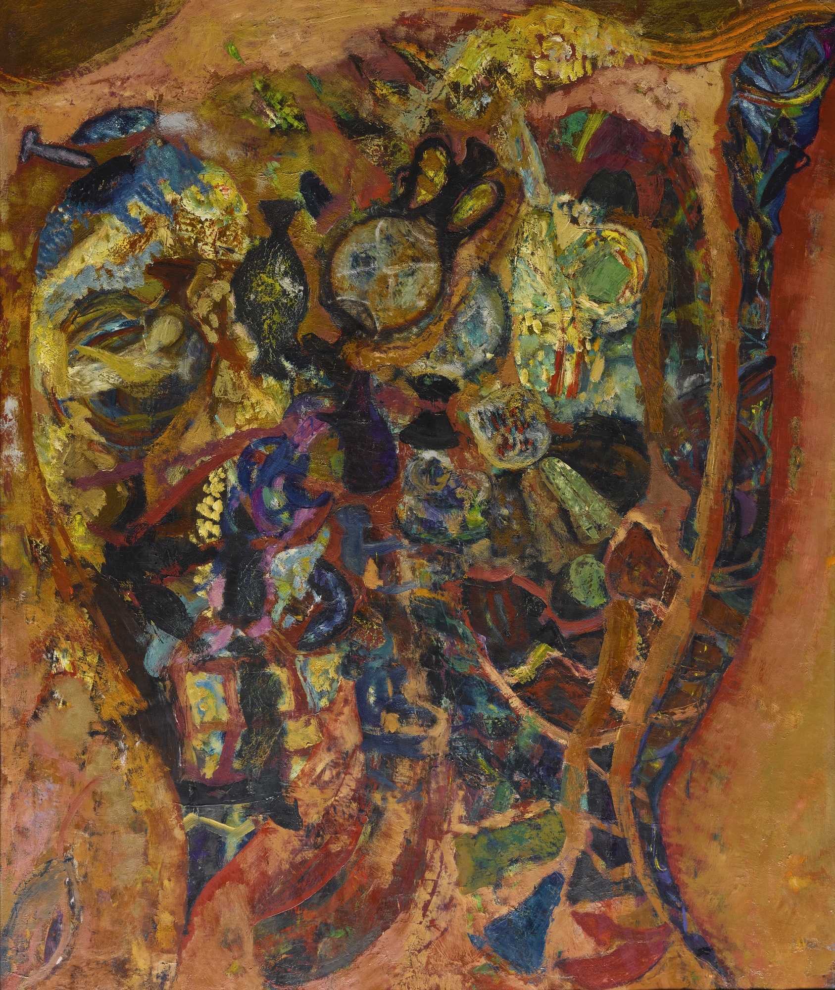 Artwork by Hyman Bloom, ARCHAEOLOGICAL TREASURE, Made of oil on canvas