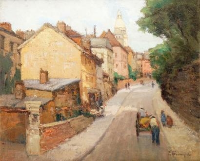 LA RUE DE L'ABREUVOIR À MONTMARTRE by Paul Justin Marcel Balmigère