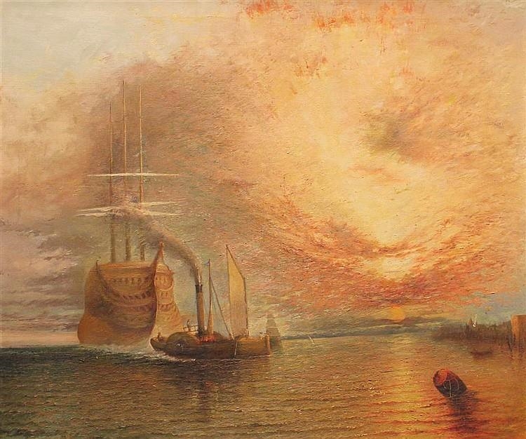 Artwork by Joseph Mallord William Turner, The fighting Temeraire, Made of Oil on canvas