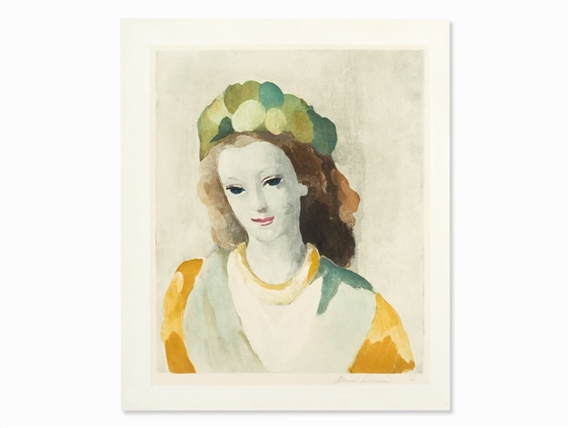 Marie Laurencin、YOUNG GIRL WITH DOG Women With Dog : Marie Laurencin : 1924 : Archival Quality