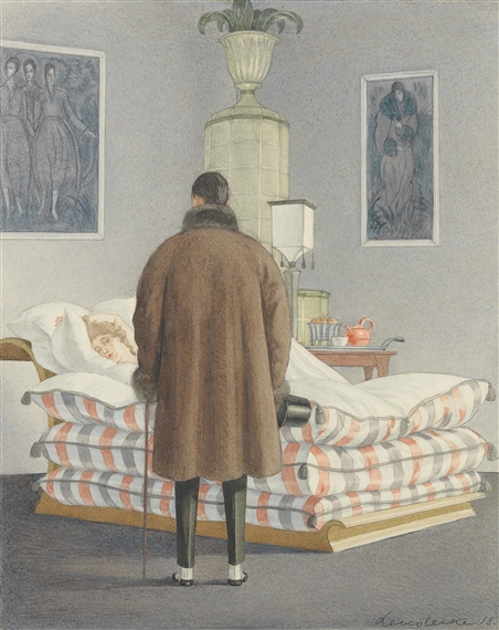 A boudoir in the style of the Wiener Werkstätte by Otto Lendecke, 1918