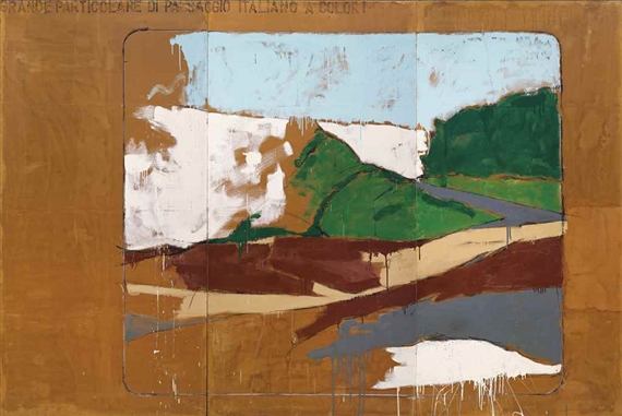 Grande particolare di paesaggio italiano a colori (Big Detail of an Italian Landscape in Colour) by Mario Schifano, 1963