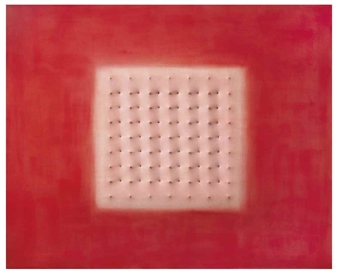 Untitled (Superficie bianca e rosa) - Enrico Castellani