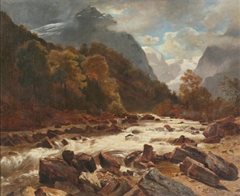 Linth mit Fischer - Balz Stäger