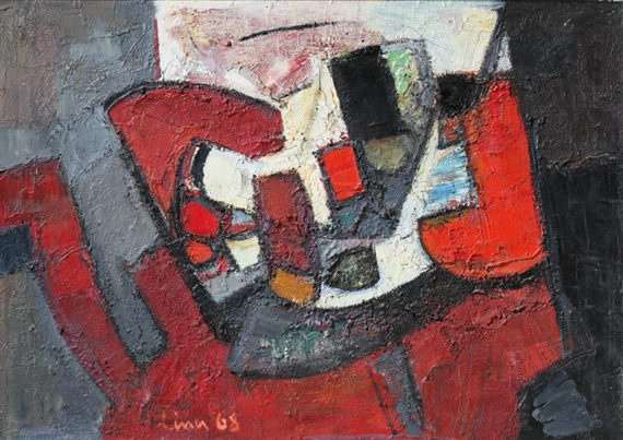 Komposition rot-grau-weiss by Carl Walter Liner, 1968