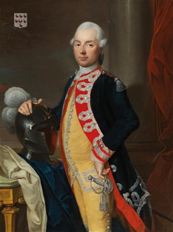 Portrait of Chevalier Michel de Baudre of the regiment - Carabiniers de Monsieur le Comte de Provence - Joachim Rupalley