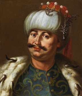 Portrait of a Polish Nobleman, traditionally identified as John III Sobieski, King of Poland, in the dress of an Ottoman Sultan - Jan Tricius