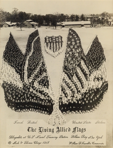 The Living Allied Flags, Bluejackets at U.S. Naval Training Station, Pelham Bay, New York by Arthur Mole, 1918