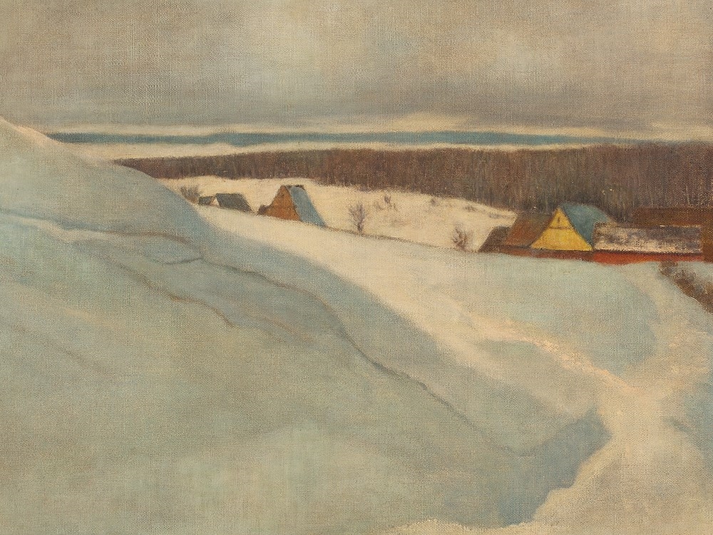 Artwork by Friedrich Pontini, Winter Landscape, Made of Oil on canvas