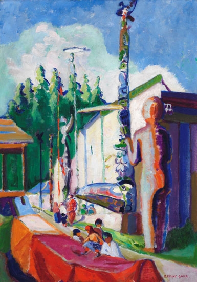Alert Bay (with Welcome Figure) by Emily Carr, Circa 1912