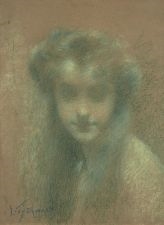 Portrait de jeune femme à la longue chevelure by Lucien Lévy-Dhurmer