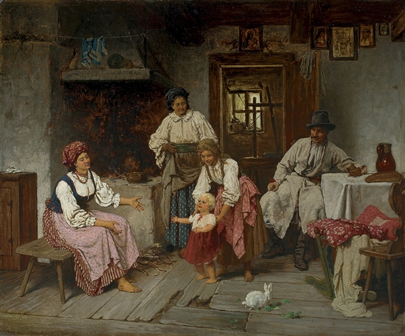THE FIRST STEPS by Franciszek Streitt, Circa 1875