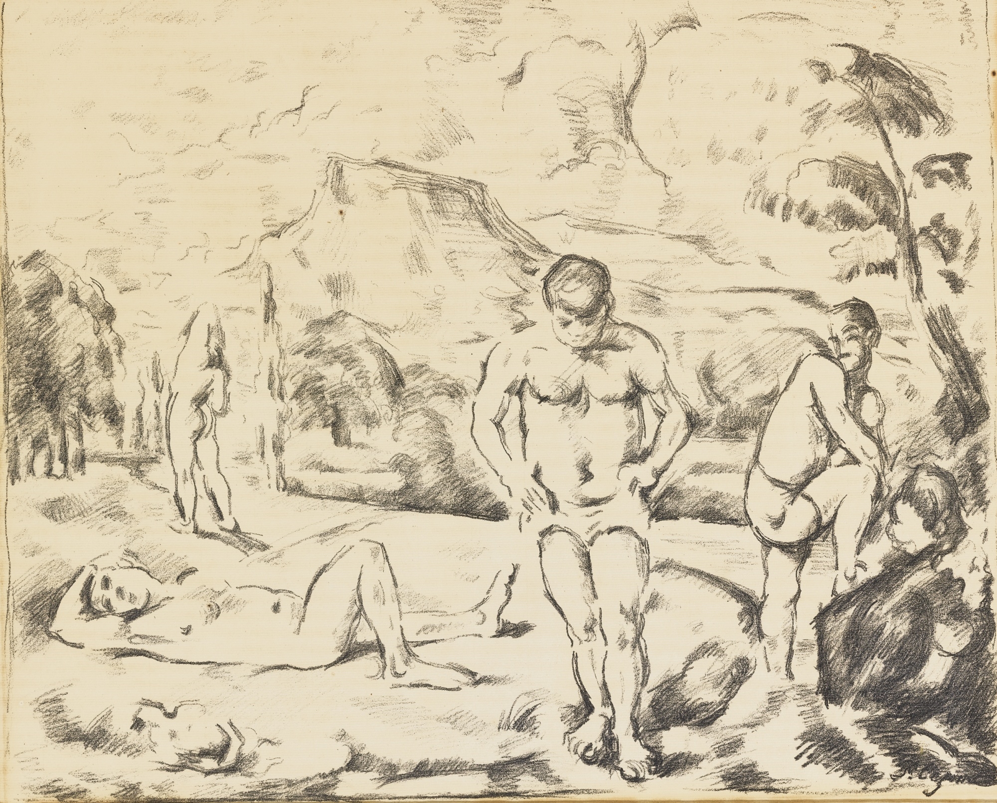 THE LARGE BATHERS (VENTURI 1157) by Paul Cézanne, 1896-1898