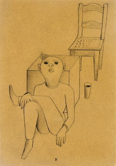 Sitzender am Klotz. by Gottfried Brockmann, 1926