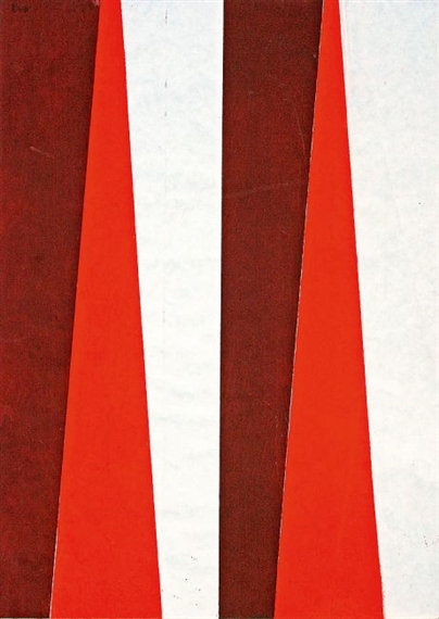Schornsteinformen in Braun und Rot II by Hermann Glöckner, 1971