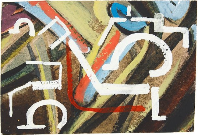 Artwork by Hannah Höch, Mit weißen Zeichen, Made of watercolor and gouache on paper