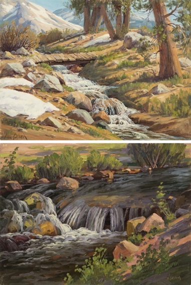 Two works: Bishop Creek and Near Glacier Lodge, High Sierra by Paul Grimm, 1945