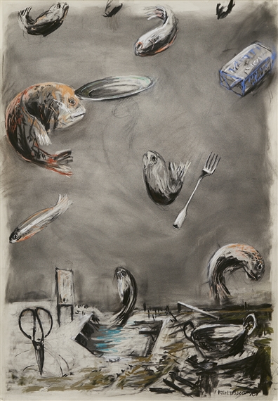 Untitled (from Deluge series) by William Kentridge, 1990