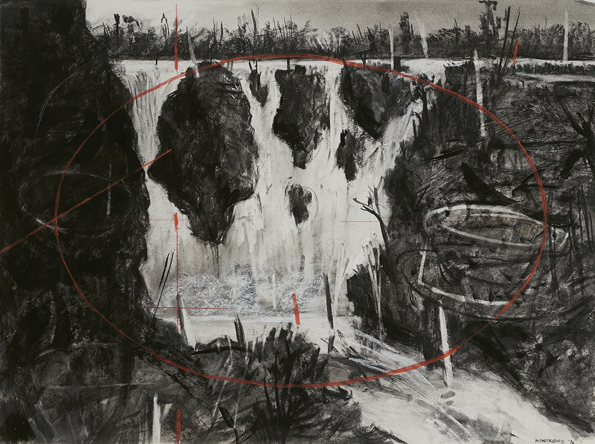 Artwork by William Kentridge, Untitled (Colonial Landscape), Made of charcoal and pastel