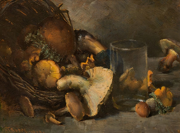 Still life with mushrooms by Karl Truppe, 1943
