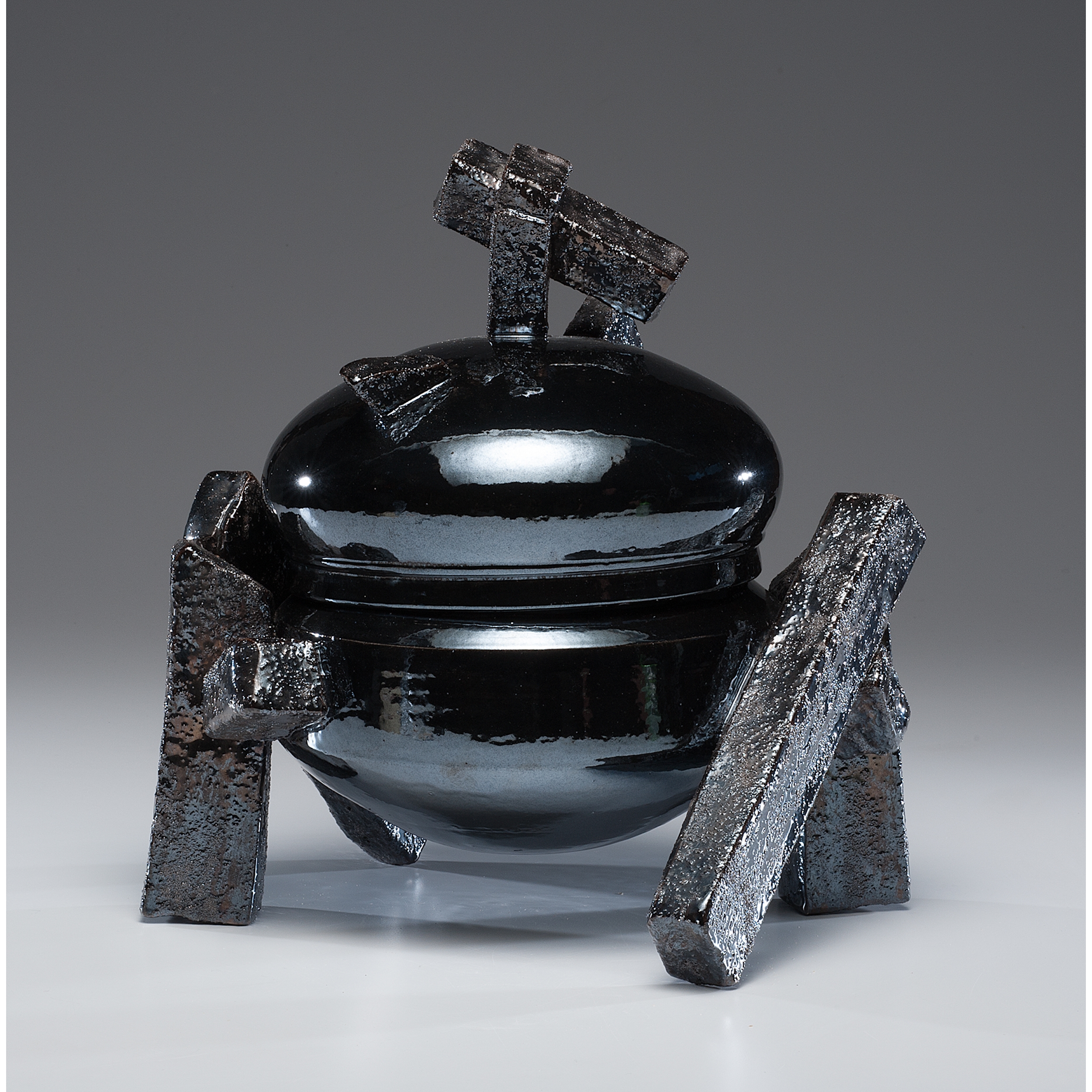 Jerry Rothman | Black Lidded Vessel (Circa 1984) | MutualArt