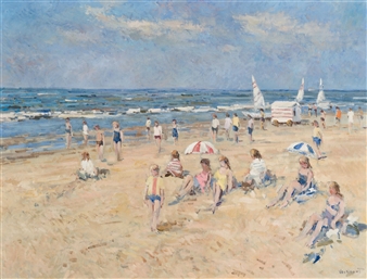 The Beach at Zandvoort - Arie C. Van Noort