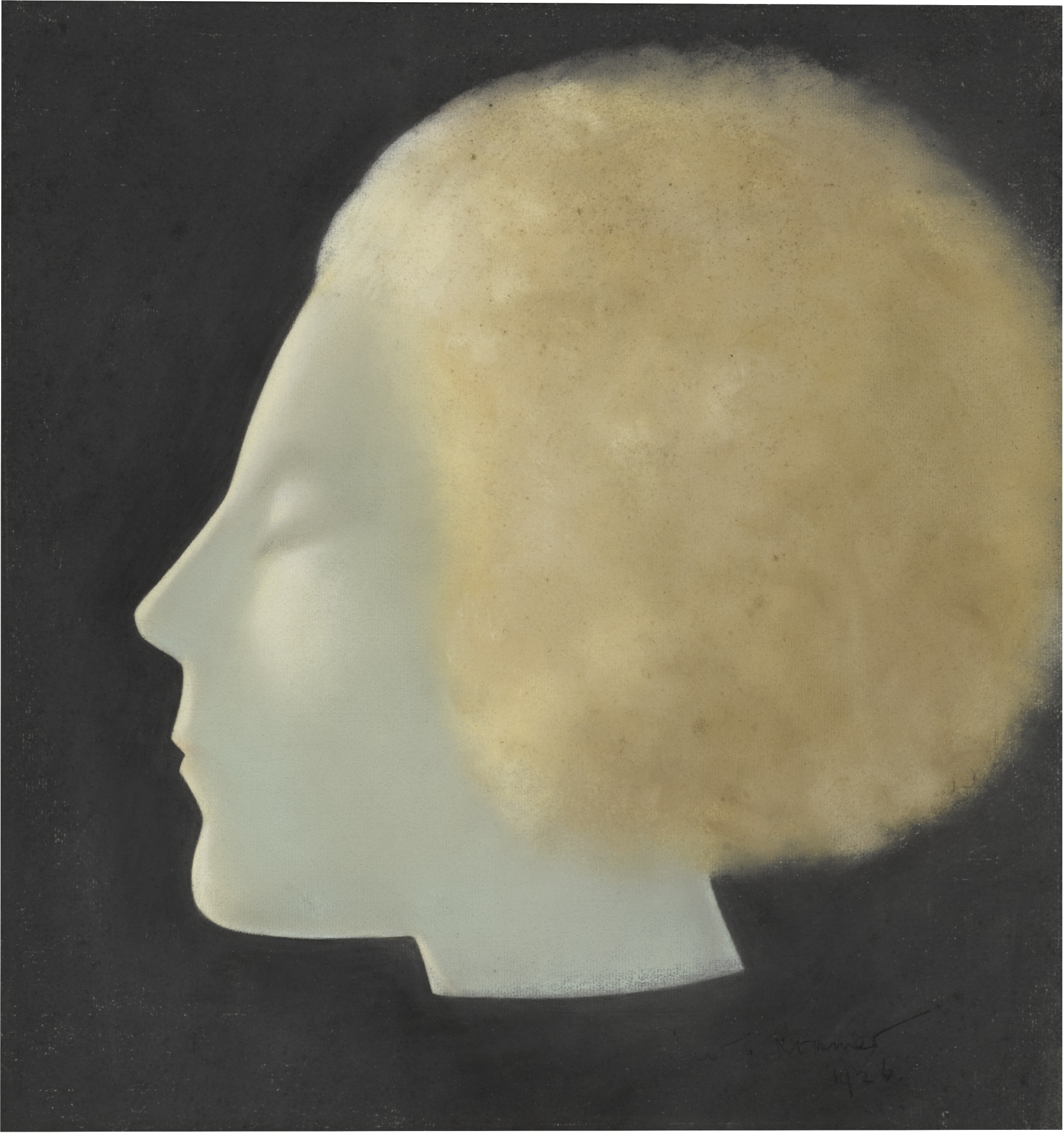 Artwork by Jacob Kramer, HEAD OF A YOUNG WOMAN, Made of pastel