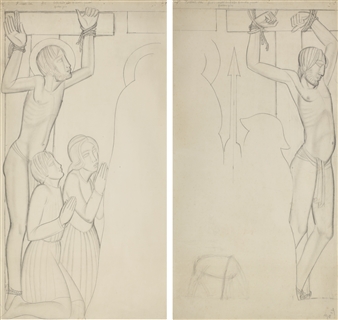 DESIGNS FOR SCULPTURE: ROSSALL SCHOOL WAR MEMORIAL ALTARPIECE - Eric Gill